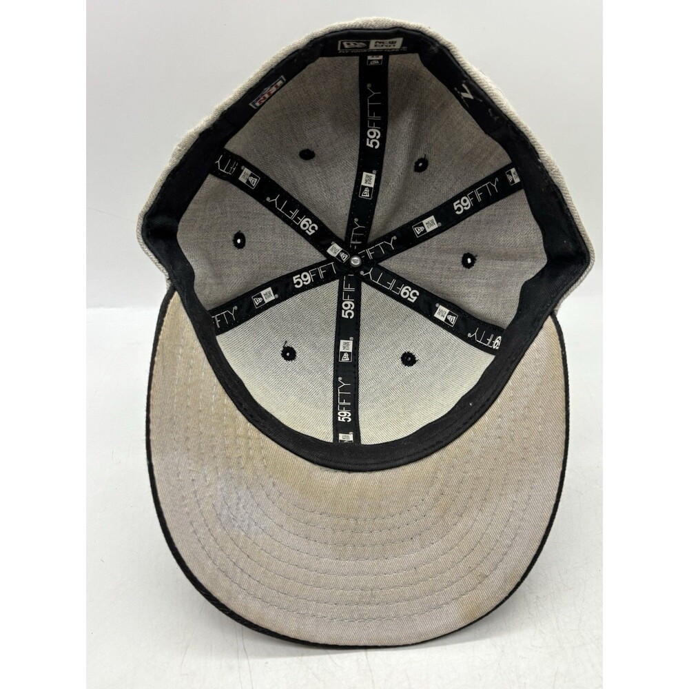 Oakland Raiders Hat New Era 59FIFTY Size 7 Gray Black Shield Fitted NFL Cap - Picture 7 of 9